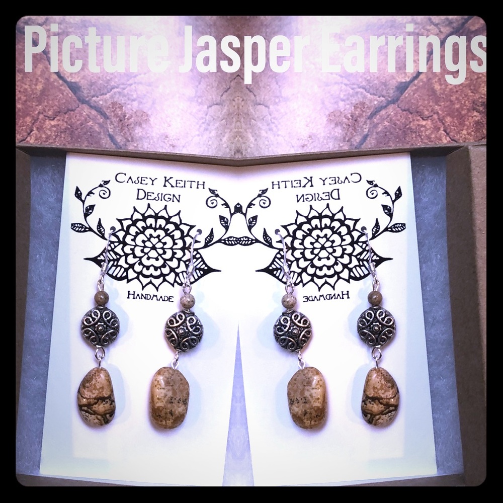 Picture Jasper Earrings I